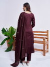 Coffee Colour Rayon With Embroidery Work Kurti With Pant Dupatta Aaradhna 1167 Best Wholesale Shop In Surat
